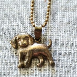 Sterling Silver Necklace with Puppy Charm